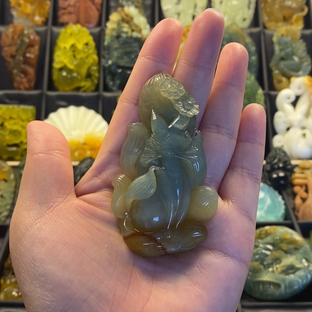 蛇纹石玉合金颈饰