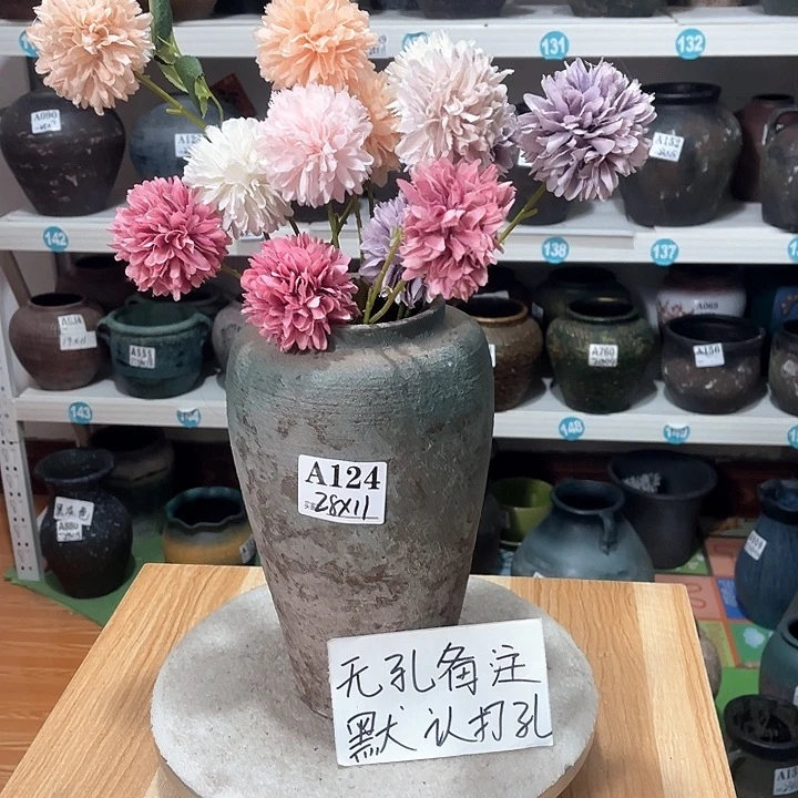 红陶手工制作工艺花盆