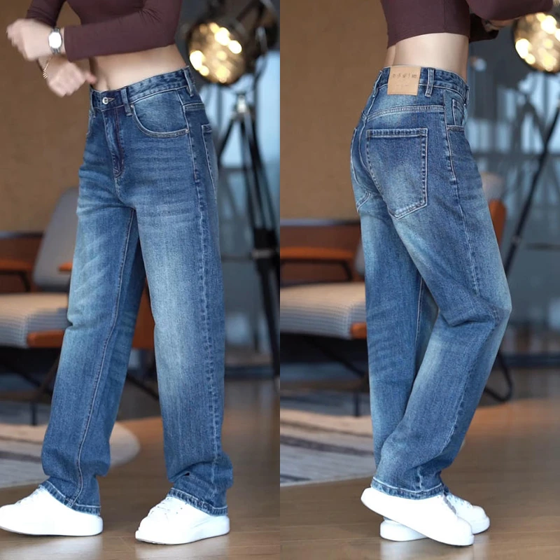 2025新款百搭男士牛仔裤潮流个性宽松休闲男裤高街时尚帅气直筒裤