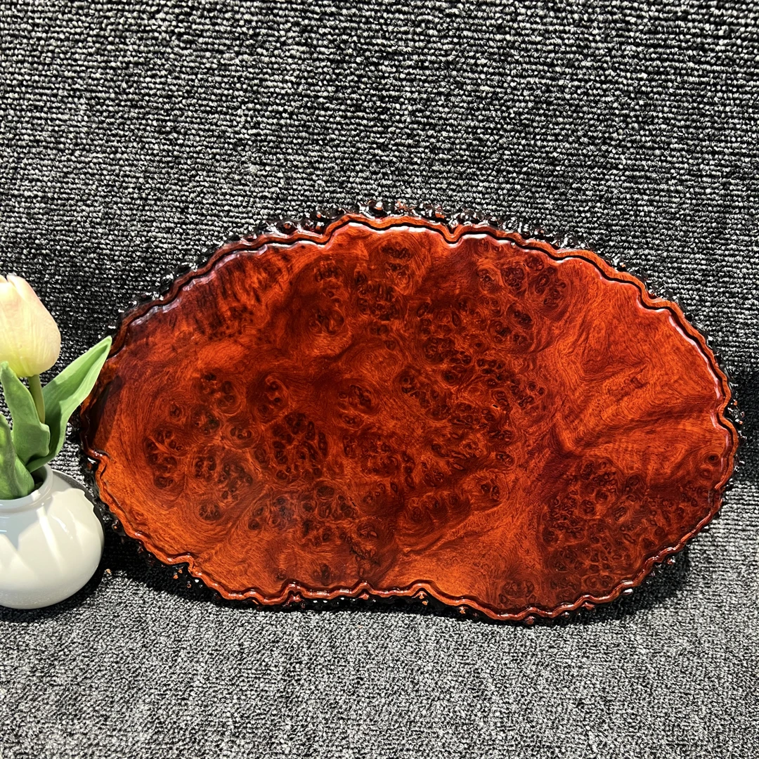 缅花瘤疤茶盘，干泡台 一壶一杯两杯36×22×1cm