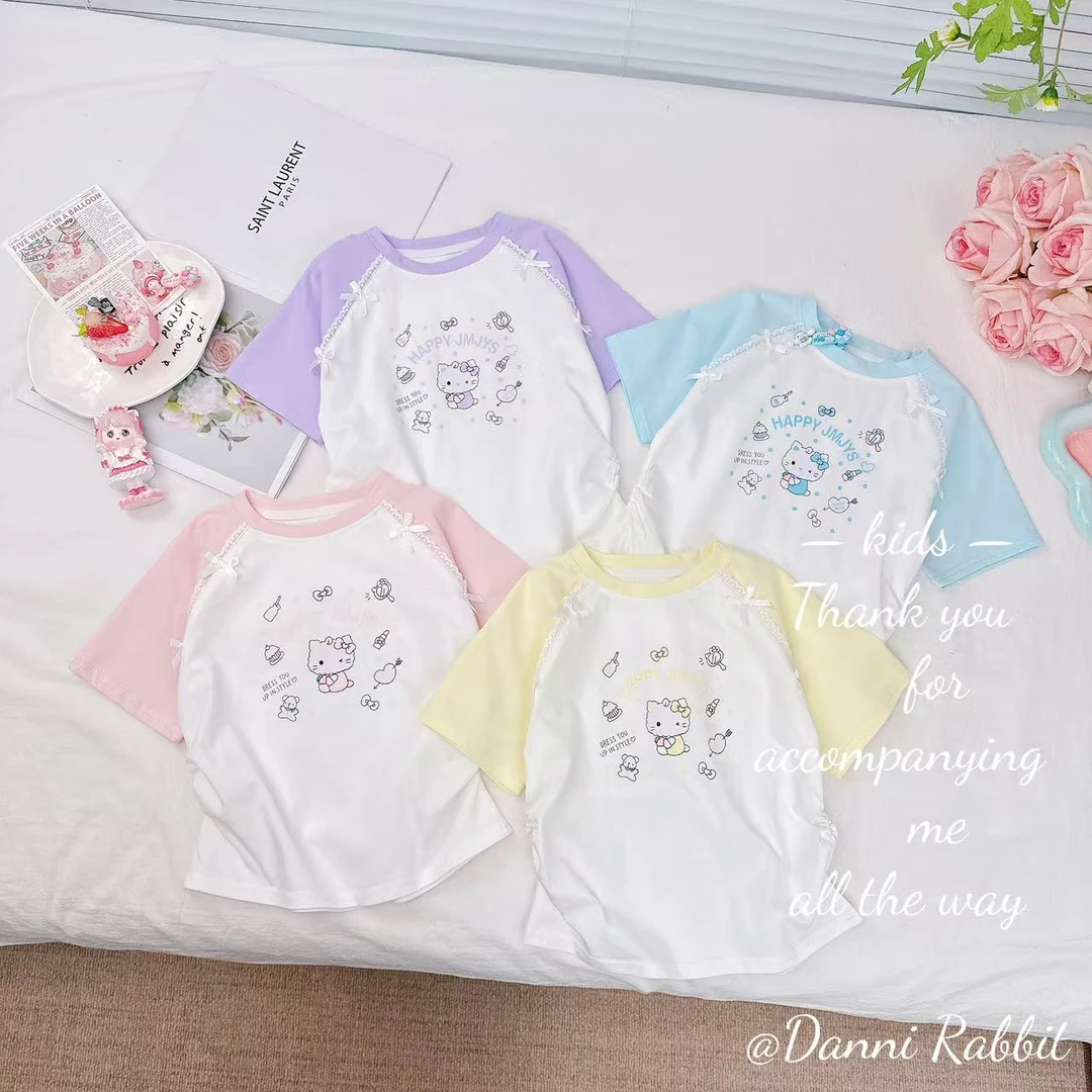 【Dannirabbit】*百搭可爱KT猫+蝴蝶结T恤 N-31