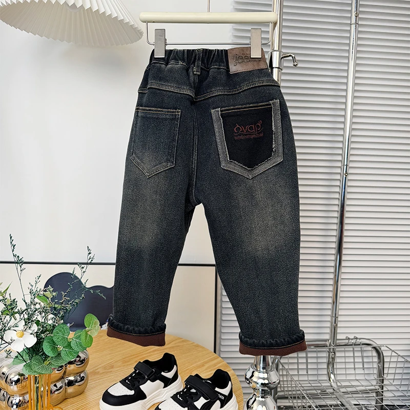 儿童裤子男童牛仔裤春秋款2025新款小男孩休闲春季男宝宝春装长裤
