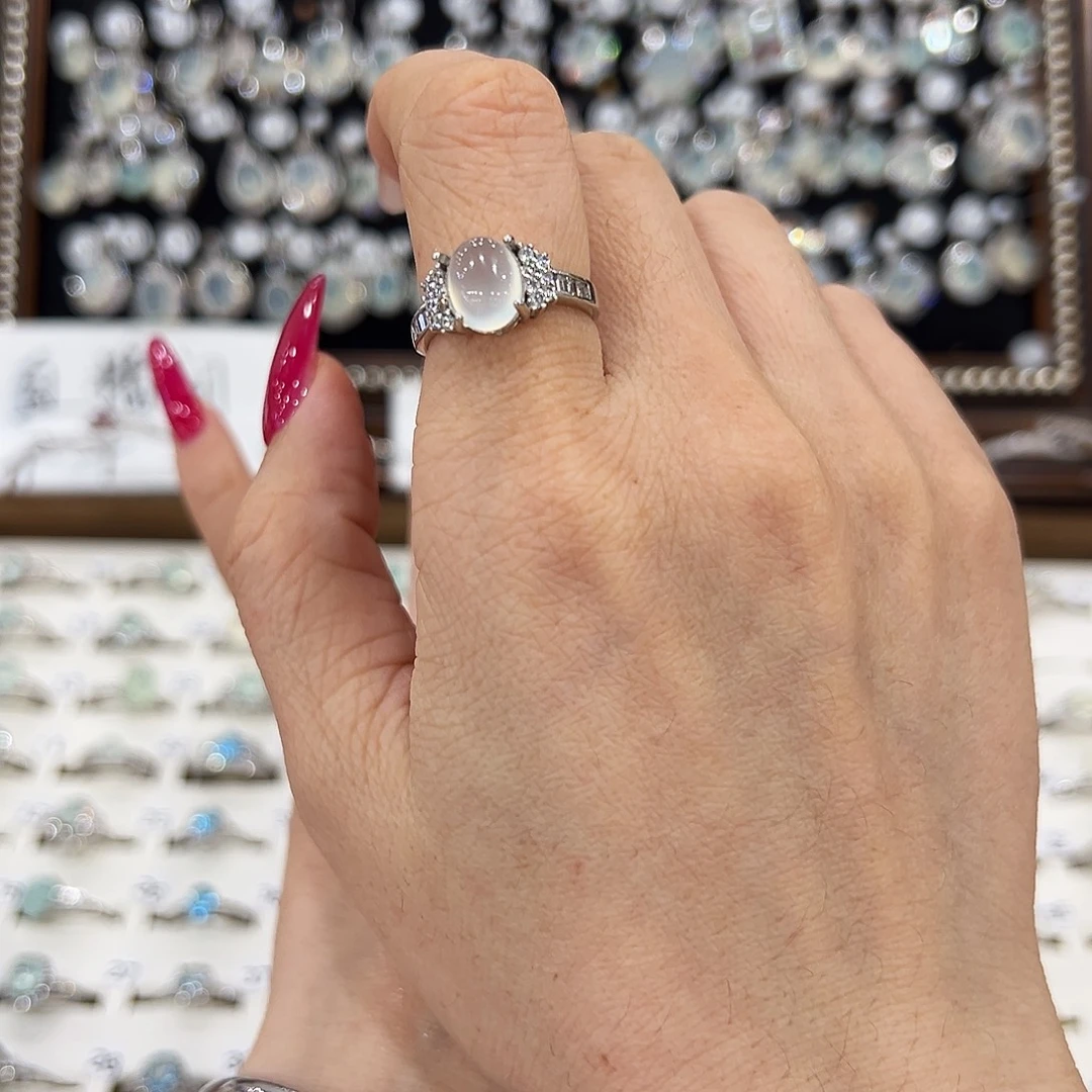 蛇纹石玉合金戒指