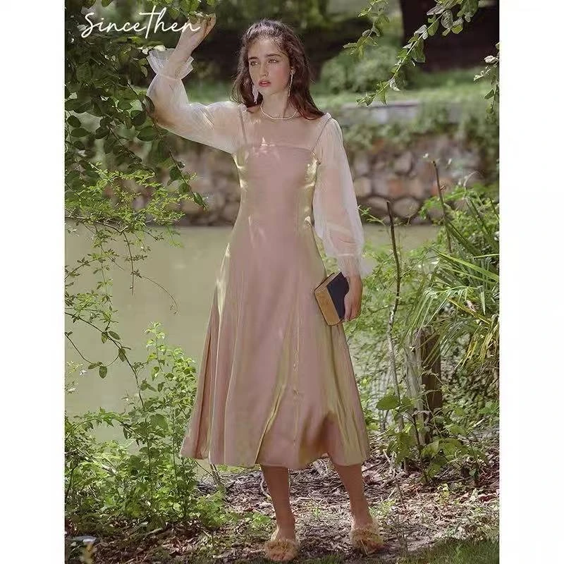 596 法式名媛气质长裙修身显瘦高级质感超仙