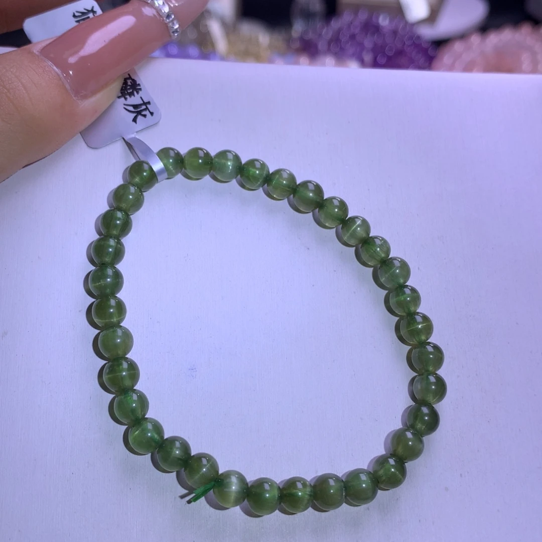 水晶手链未镶嵌猫眼绿磷灰5m