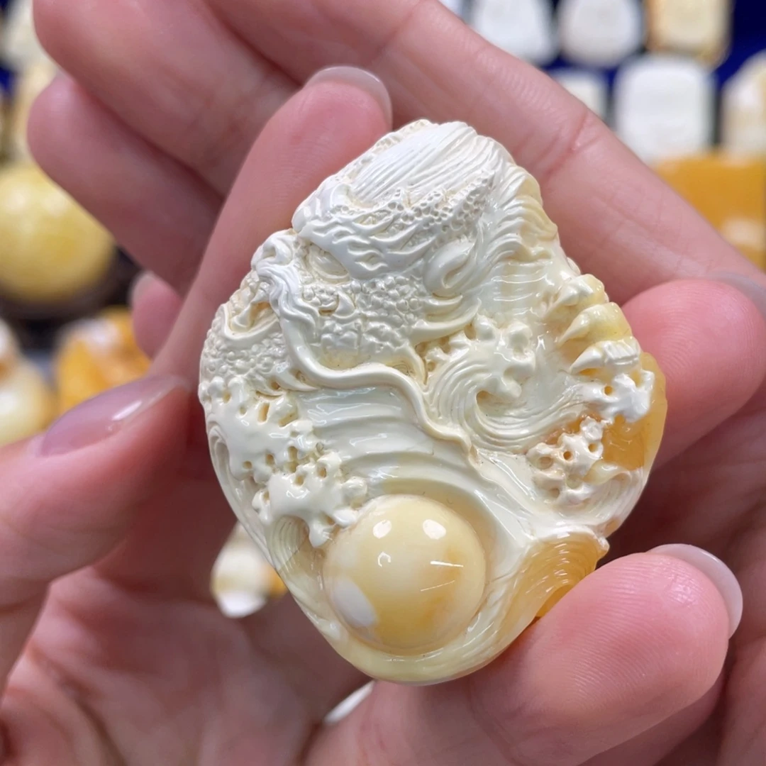 蜜蜡裸石未镶嵌琥珀蜜蜡龙牌吊坠