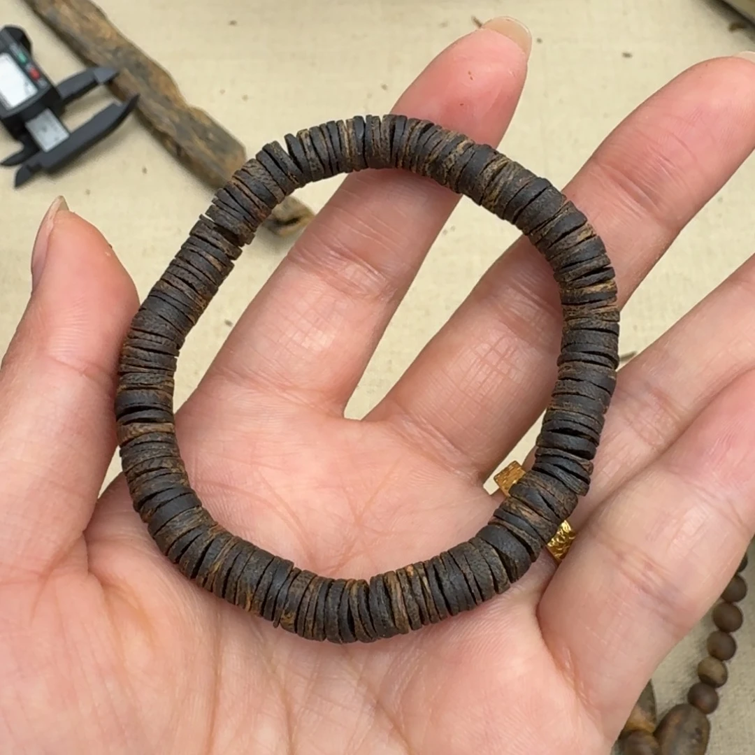 沉香手串绿奇楠沉水0.7-6单圈多样性发一个