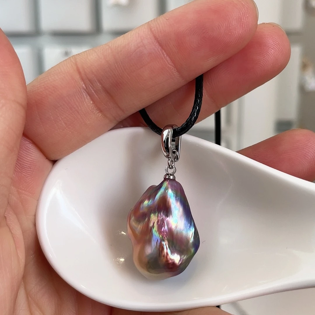 淡水珍珠天然珍珠巴洛克银S925镶嵌