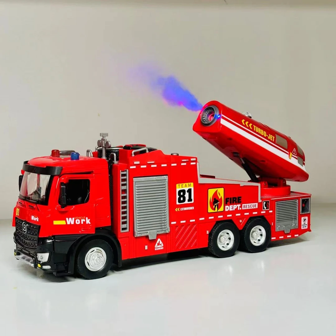 【超大号】天鹰佳都1:18超大号合金声光喷雾消防回力车