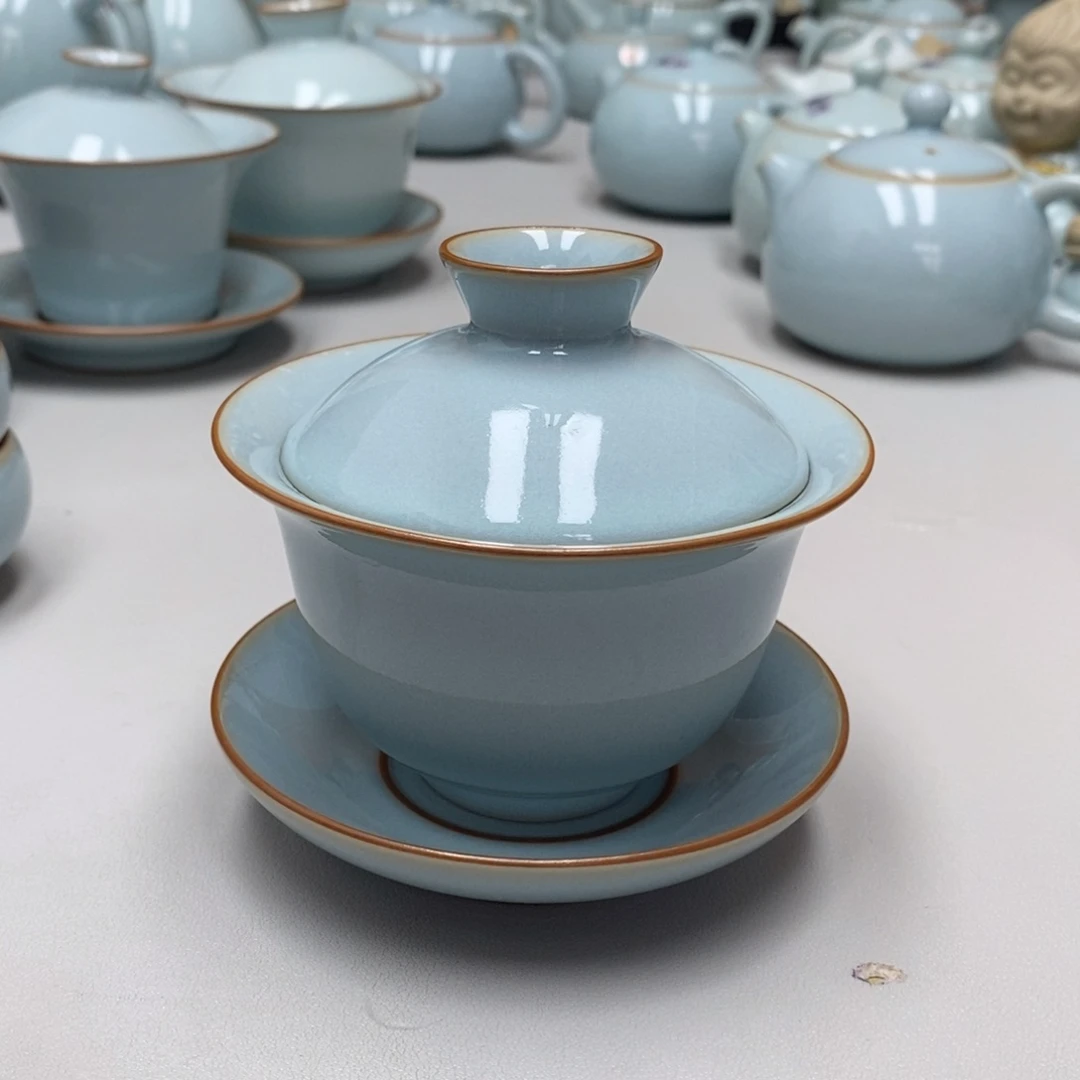 微瑕元宝盖碗无礼盒