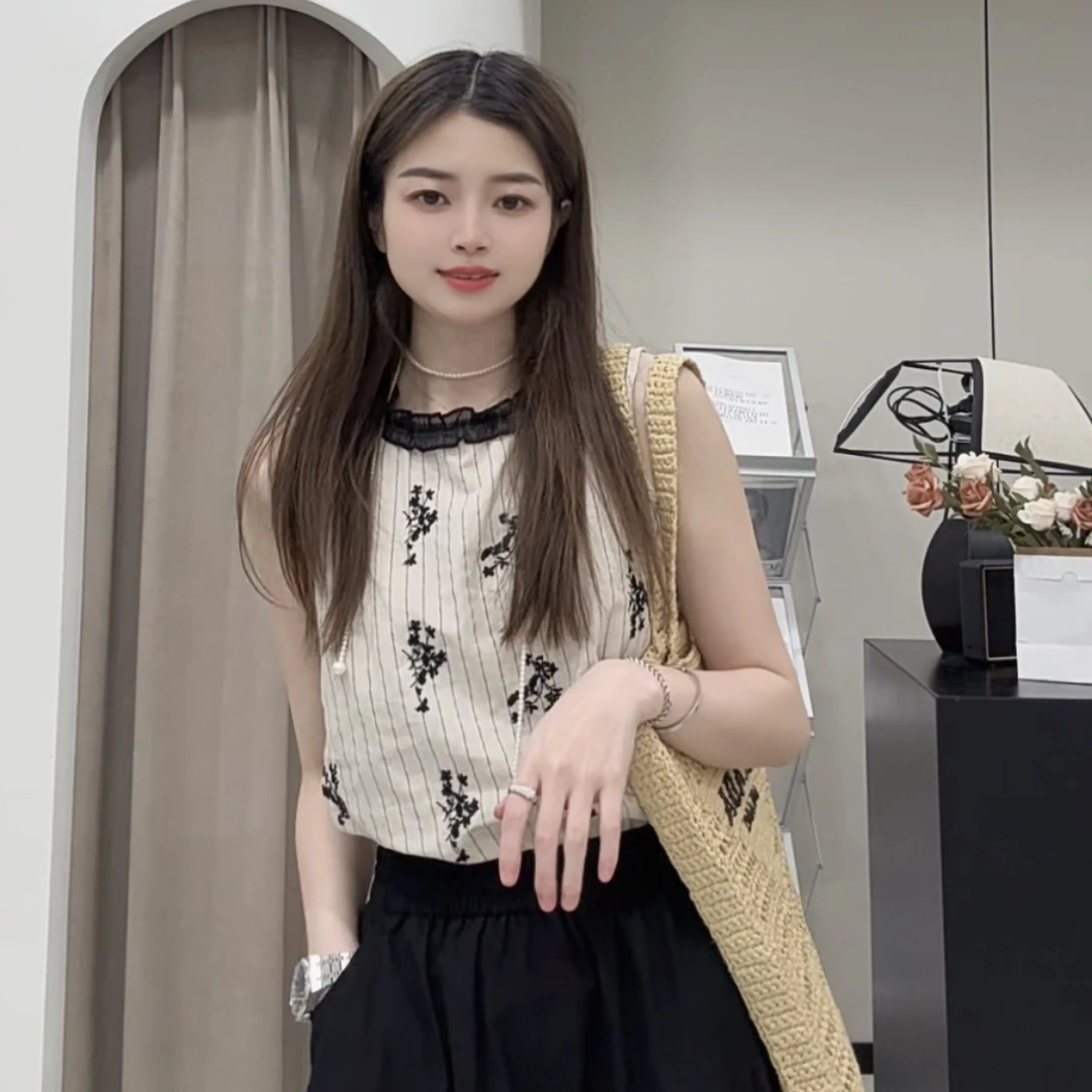 【ZMMY严选私服】夏季新款韩系刺绣碎花后单排扣气质小衫5052802