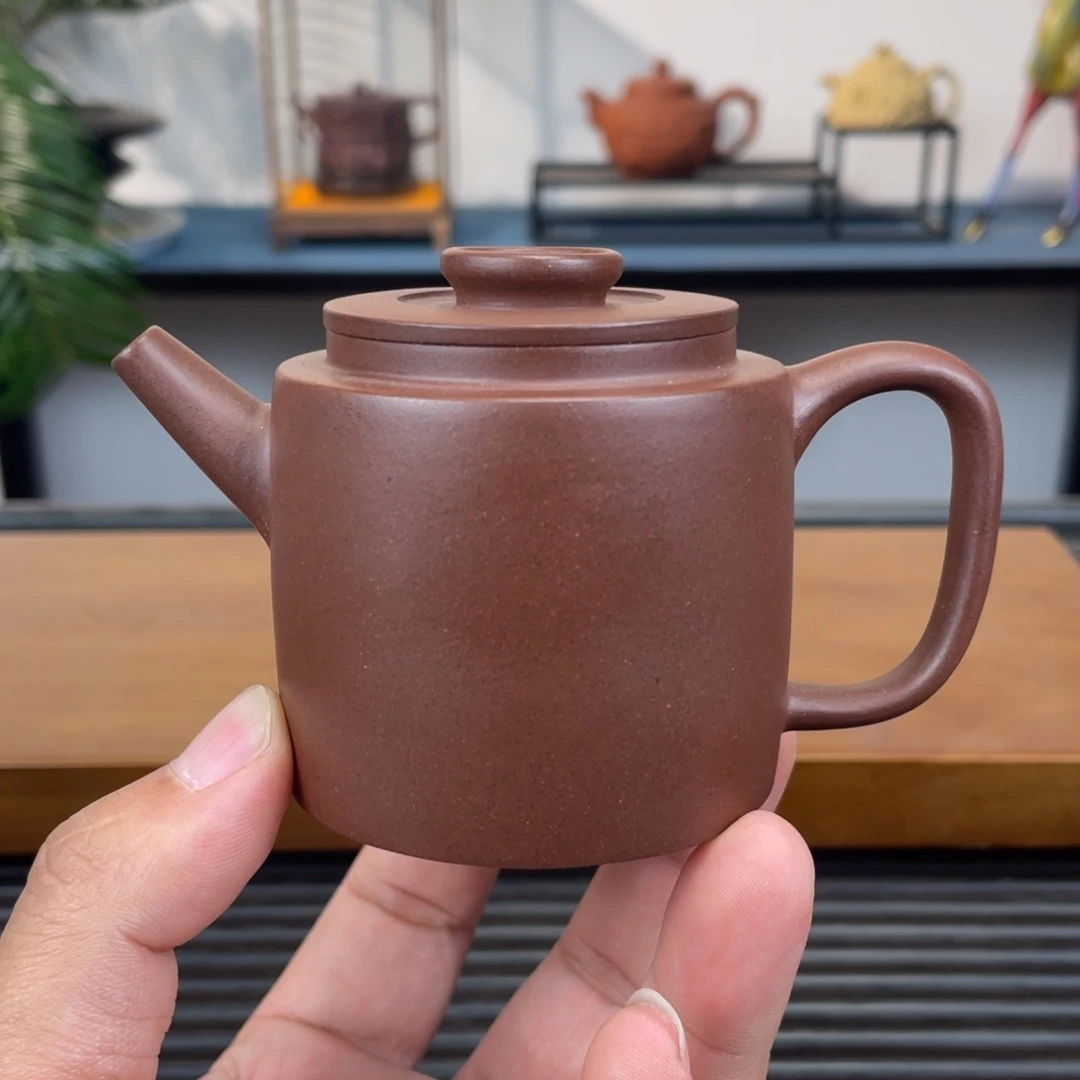 紫砂茶壶紫泥汲直150cc