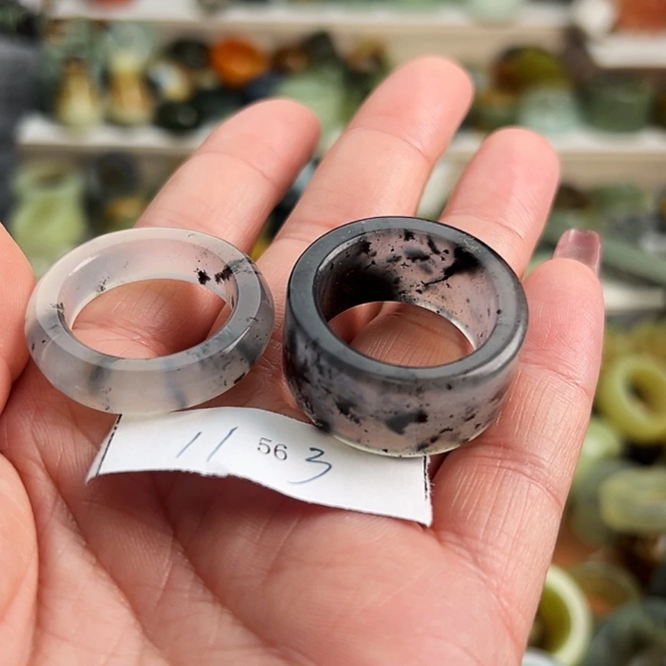 【闪购商品】未镶嵌蛇纹石玉戒指台*