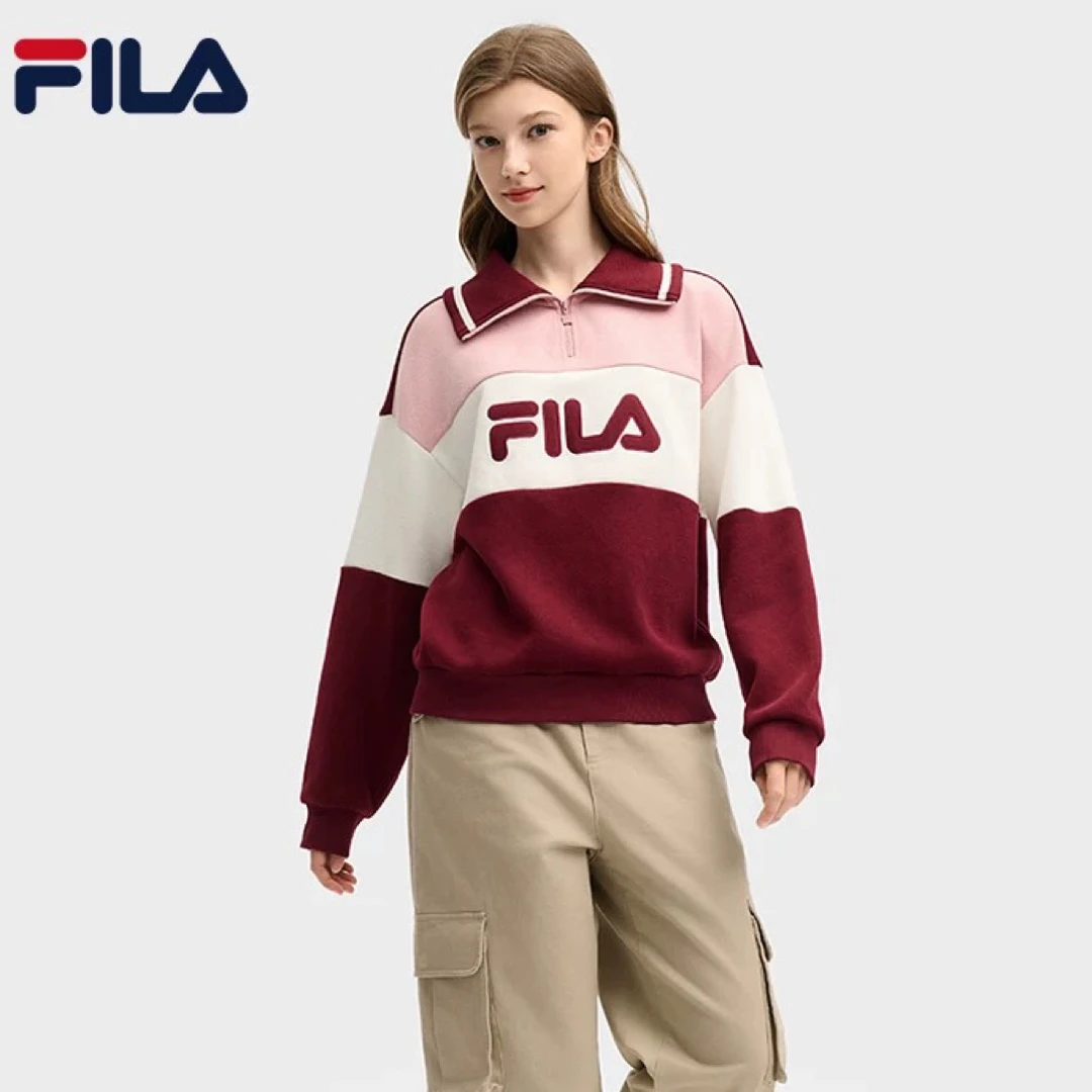 Fila/斐乐2025年春新款百搭上衣户外休闲运动套头卫衣F11W519204F