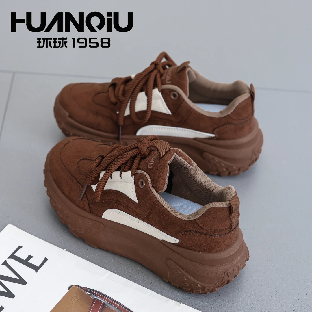 环球2025秋季新款百搭厚底流光风时尚运动休闲鞋女学生简约板鞋