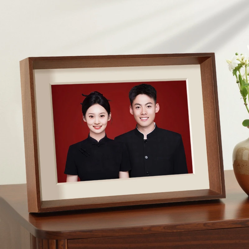 结婚照证件照周年纪念相框桌面相框摆台6寸7寸洗照片婚纱照高级感