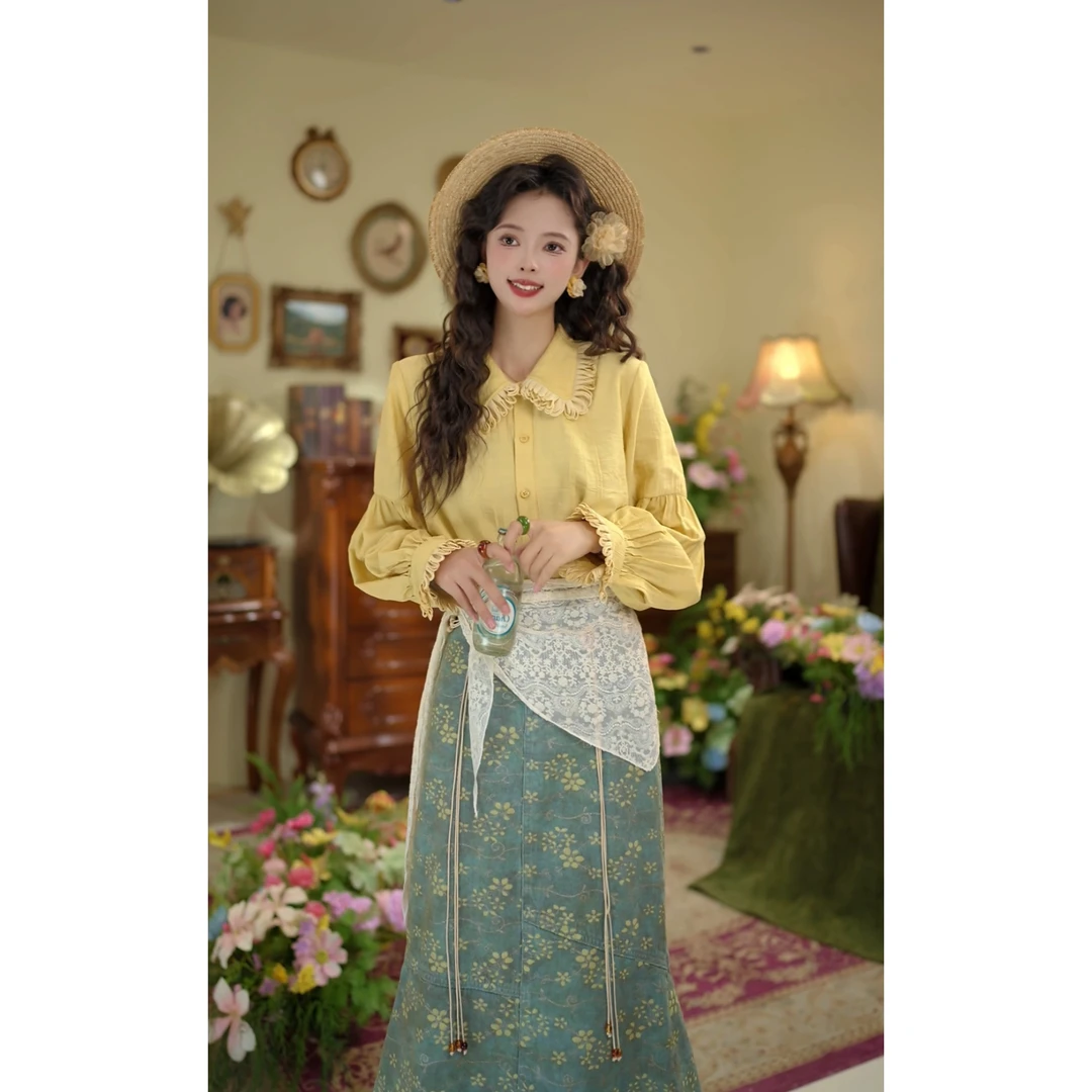 扣子家流萤春季新款长袖衬衫女百搭上衣KW2023264