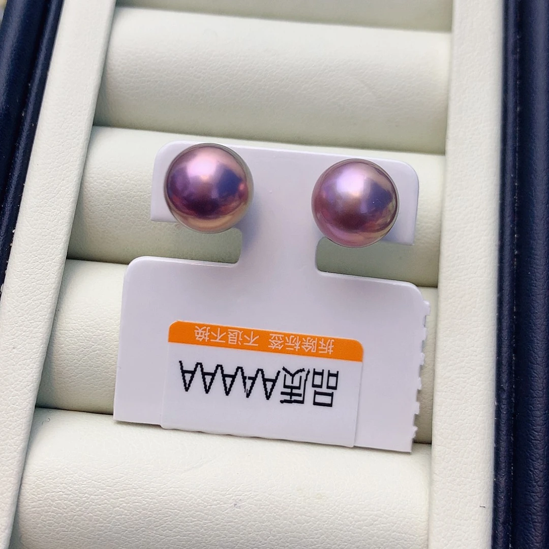 淡水珍珠银S925镶嵌耳饰W21