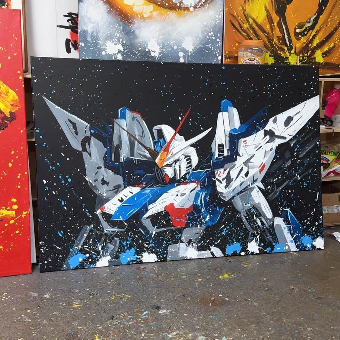 丙烯画加框高达大树