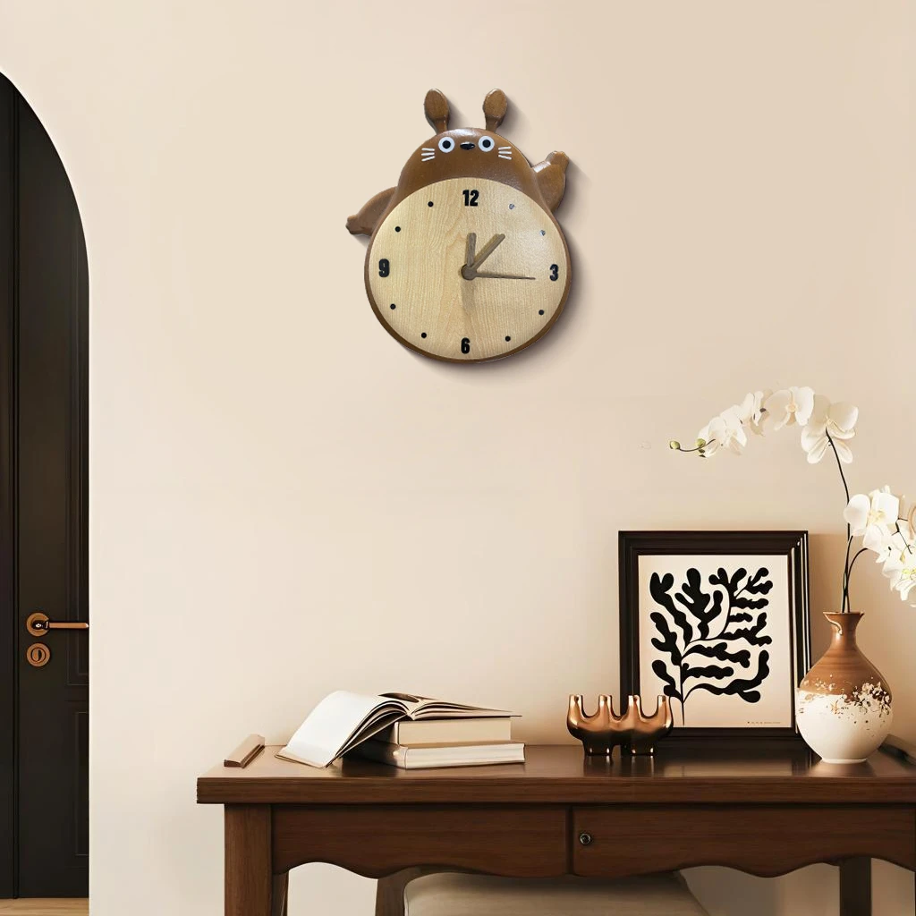 卡通摇摆龙猫挂钟客厅餐厅装饰画创意时钟挂墙设计龙猫表2226
