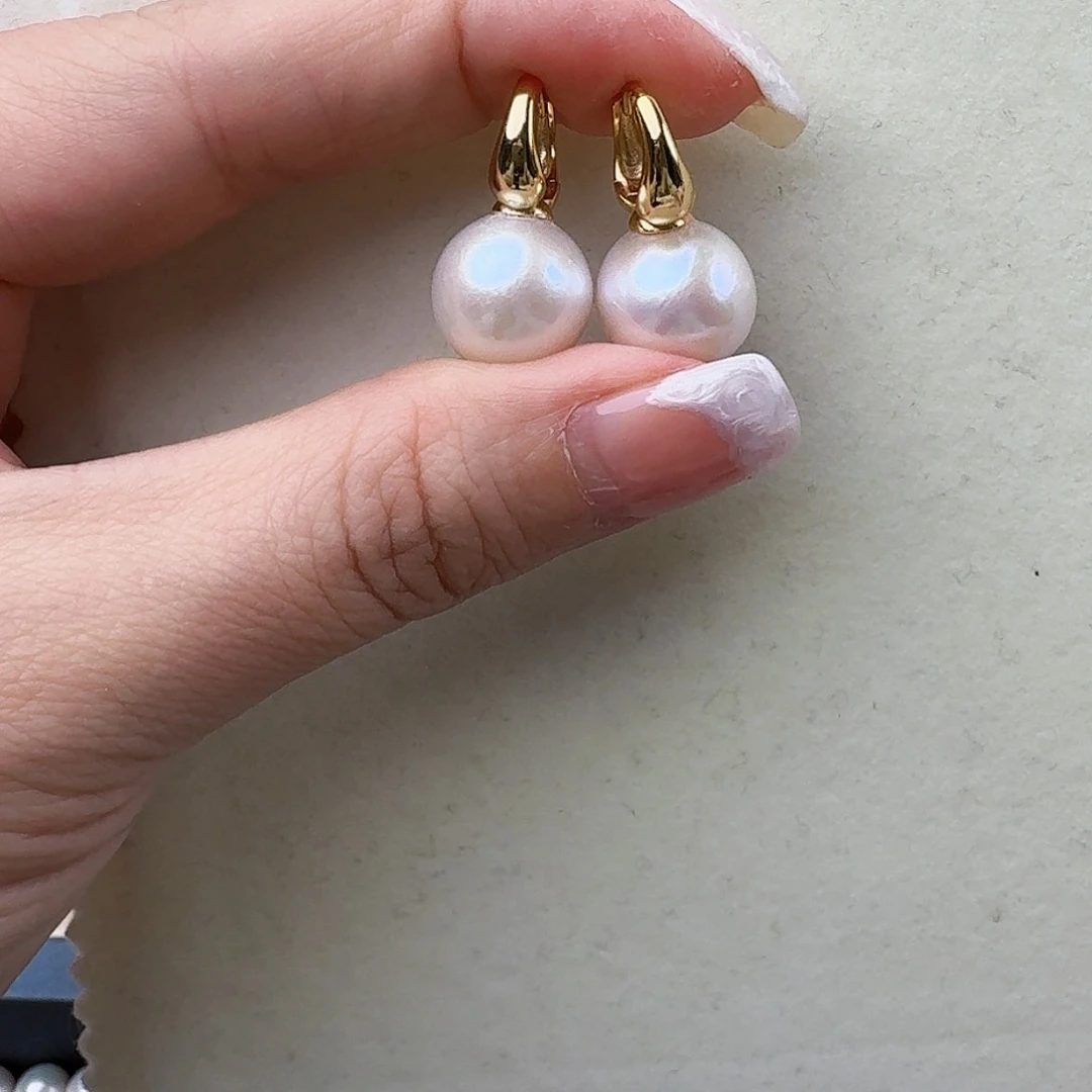 淡水珍珠耳饰银S925镶嵌