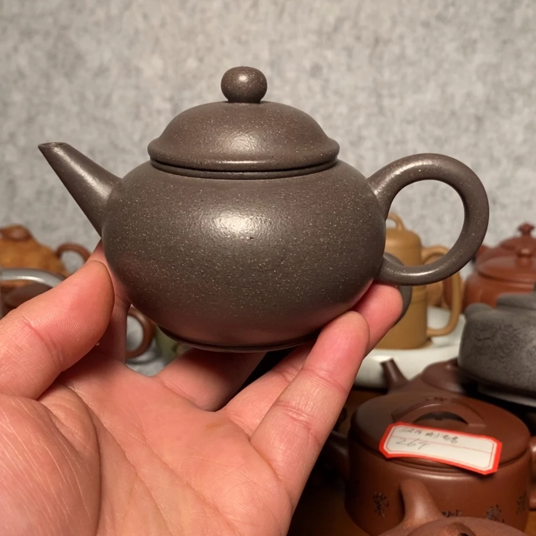 紫砂茶壶青*?微瑕天青水平壶230cc