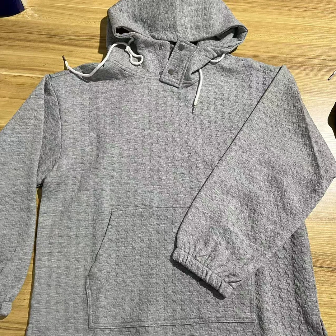 B400带帽纹理立体花纹卫衣