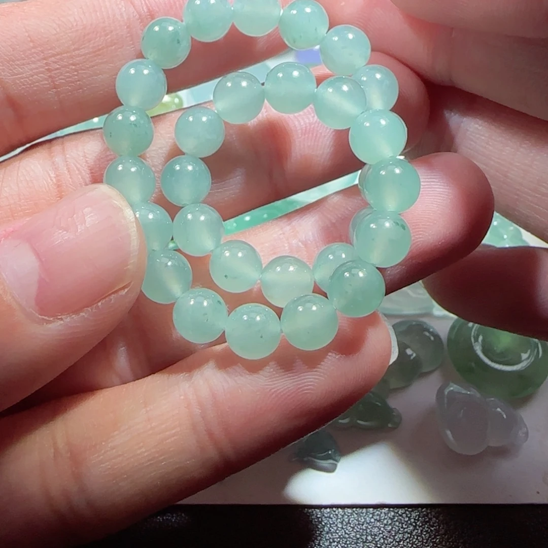 定制翡翠未镶嵌缅甸天然翡翠手串卡6