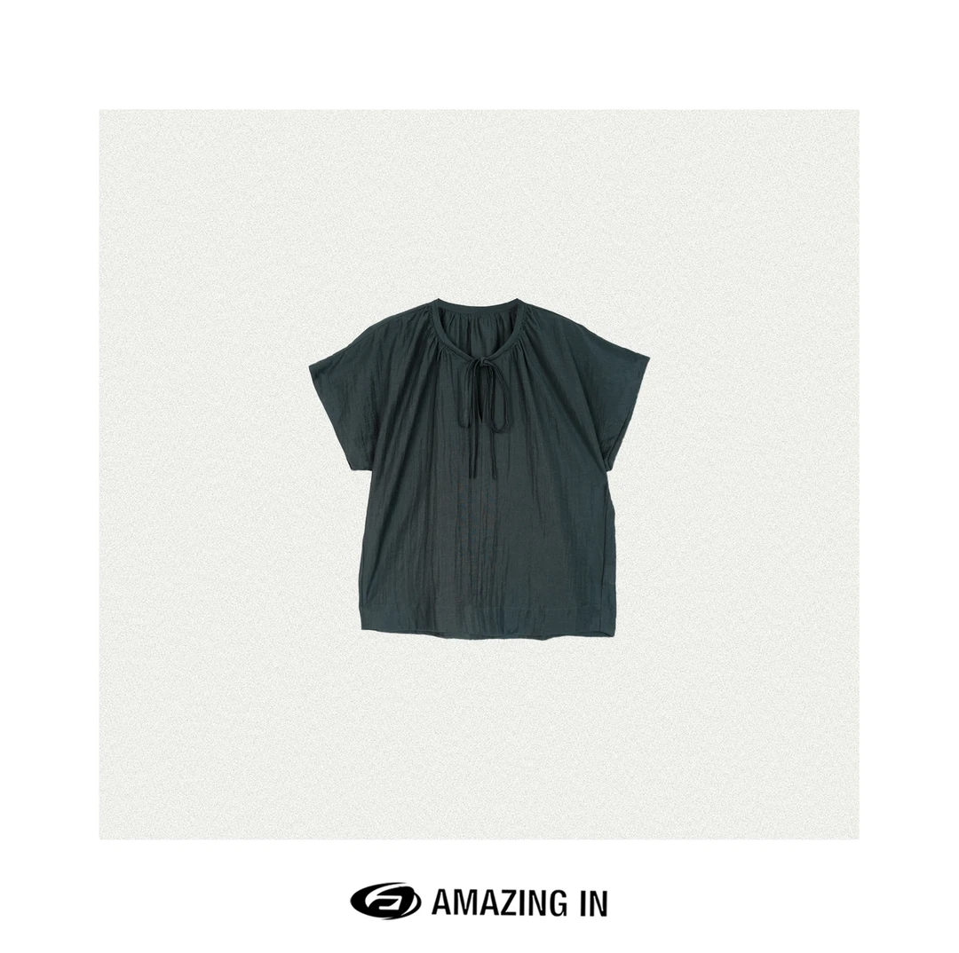 AMAZING IN | 亚麻 | 飘带肌理感提花上衣A250520-AI55BTE523291S