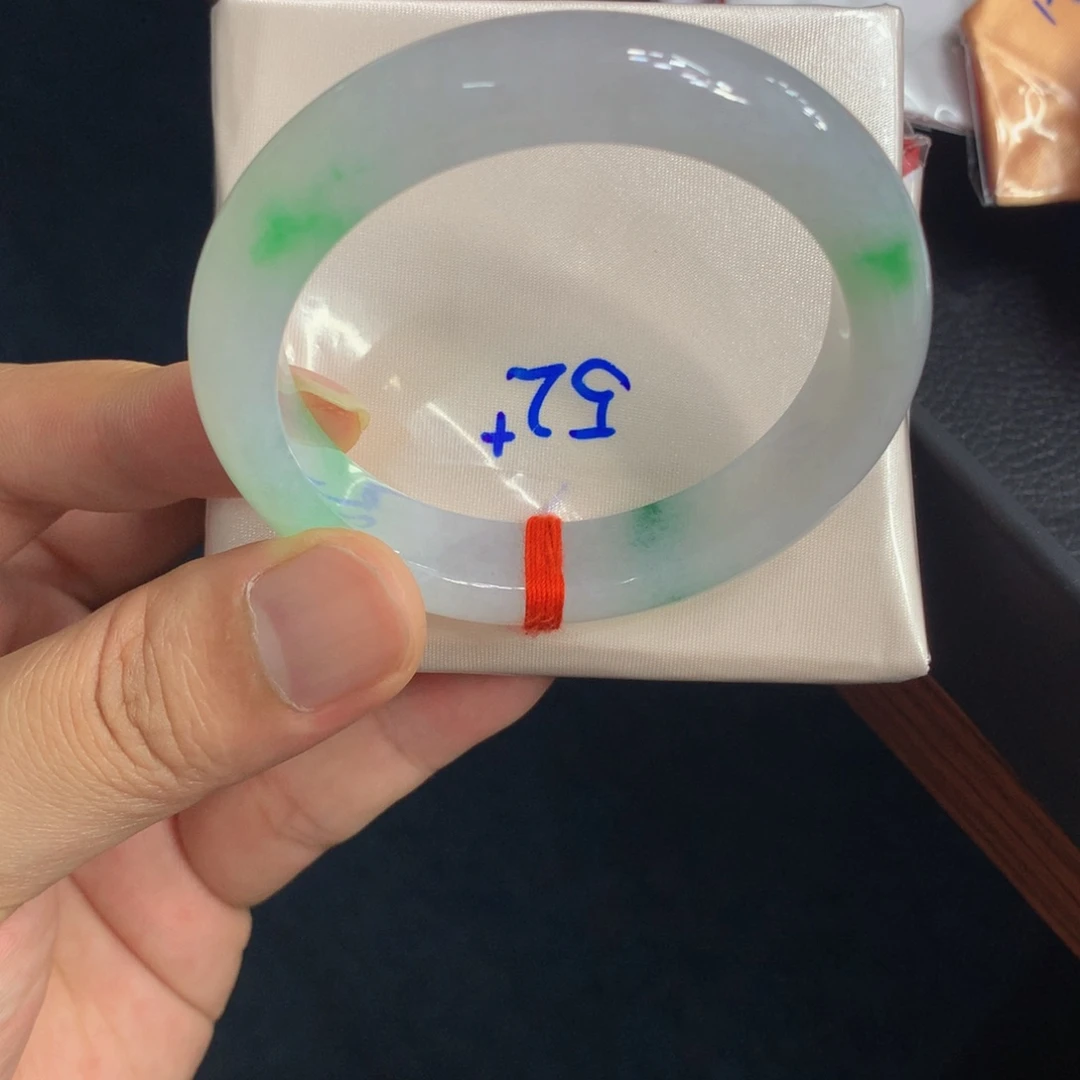 未镶嵌手镯翡翠翡翠手镯冰白底青19