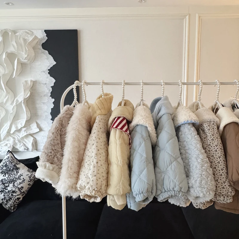 A01---A180 童装女童加厚棉服2025新款冬装女宝小童加绒棉衣外套