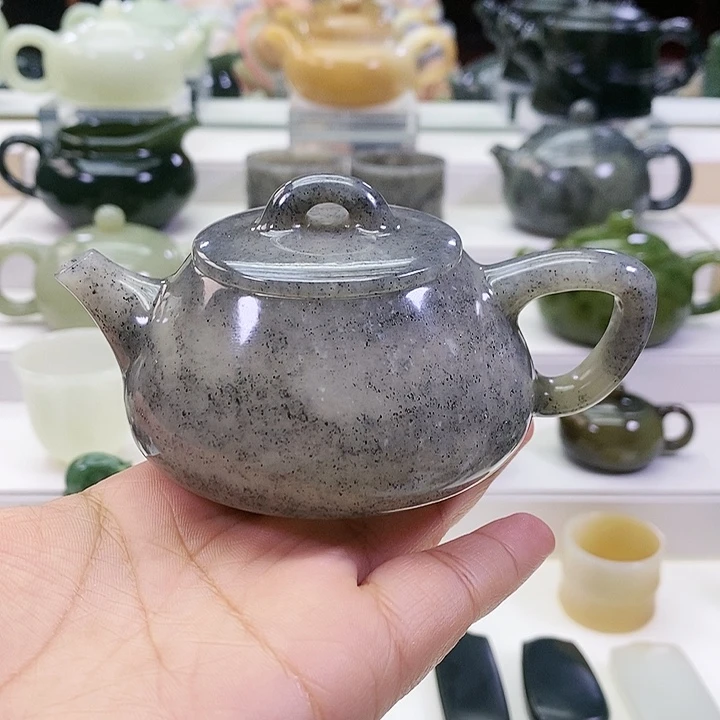 未镶嵌和田玉挂件挎**疆茶壶