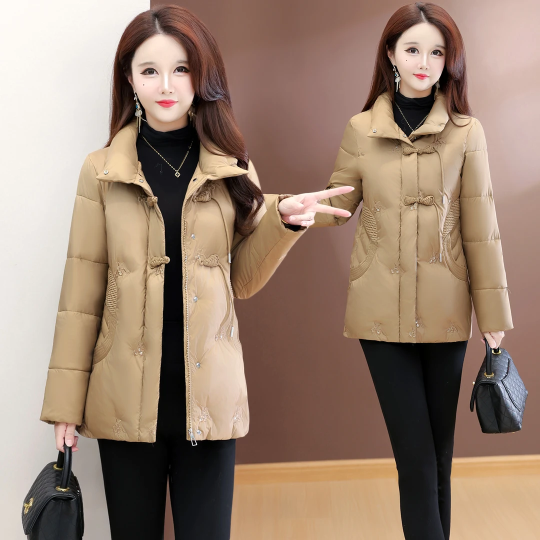 冬季中长妈妈棉衣棉服女装2025年新款时尚气质加厚保暖中老年棉袄