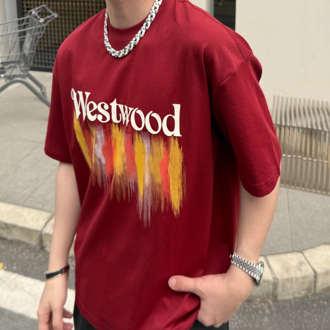 【YUZE】潮流宽松休闲设计感印花短袖国潮情侣百搭圆领insT恤YZK998