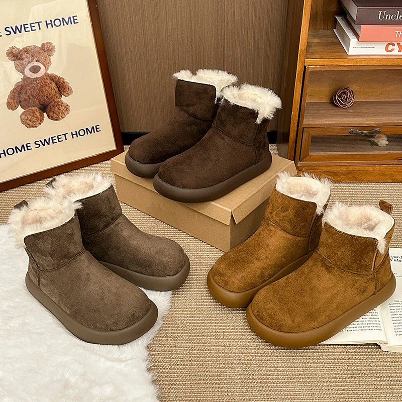 丑萌大头雪地靴女款2025新款秋冬加绒保暖棉鞋厚底防滑东北棉靴子
