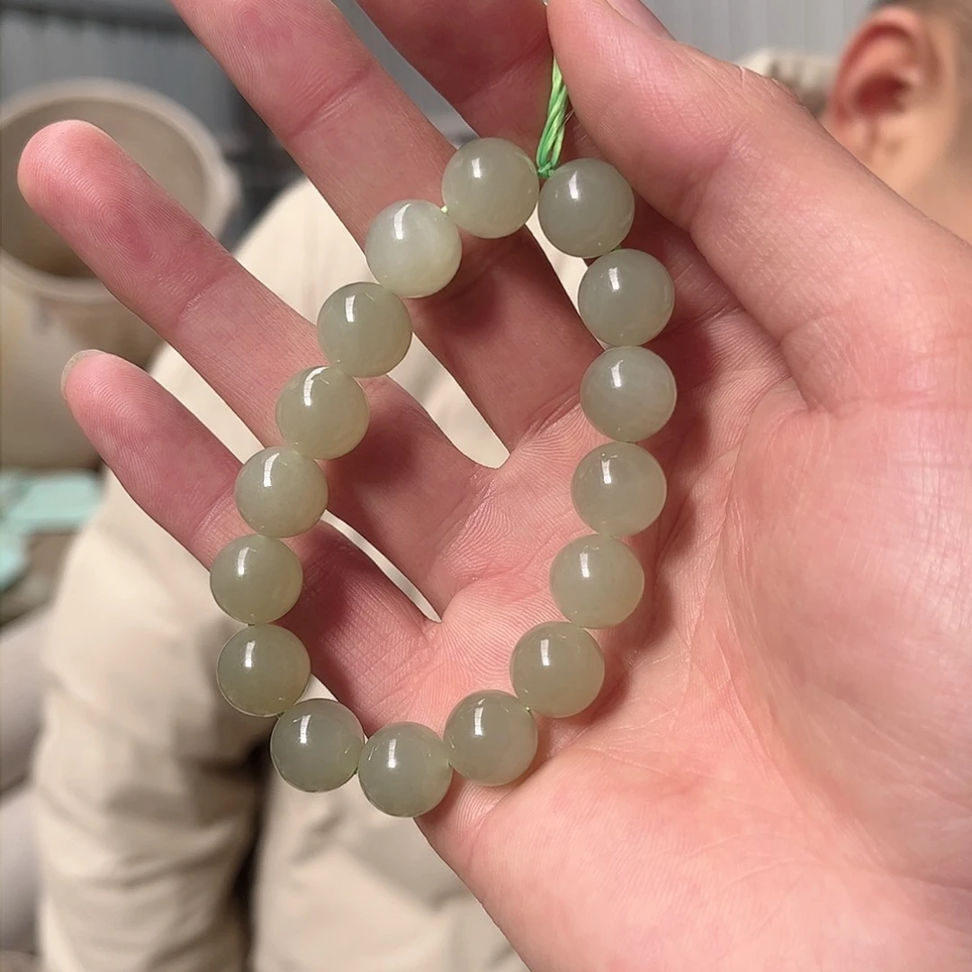 和田玉手串未镶嵌纯天然和田玉/12手串