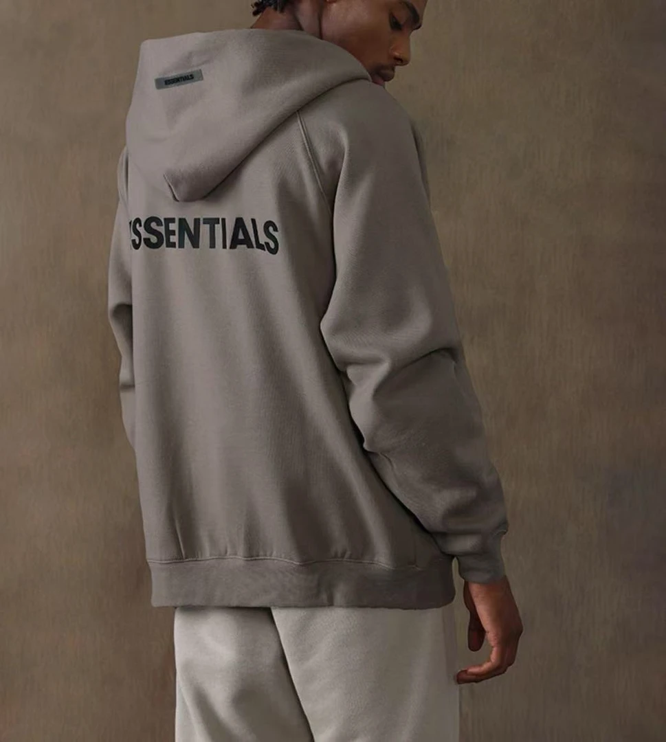 ESSENTIALS【SS20】连帽拉链硅胶Logo开衫卫衣外套