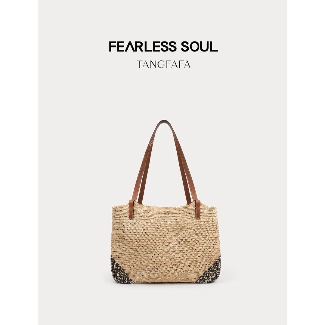 TFF X FS 通勤钩针拉菲草编织单肩包 825FB122 -