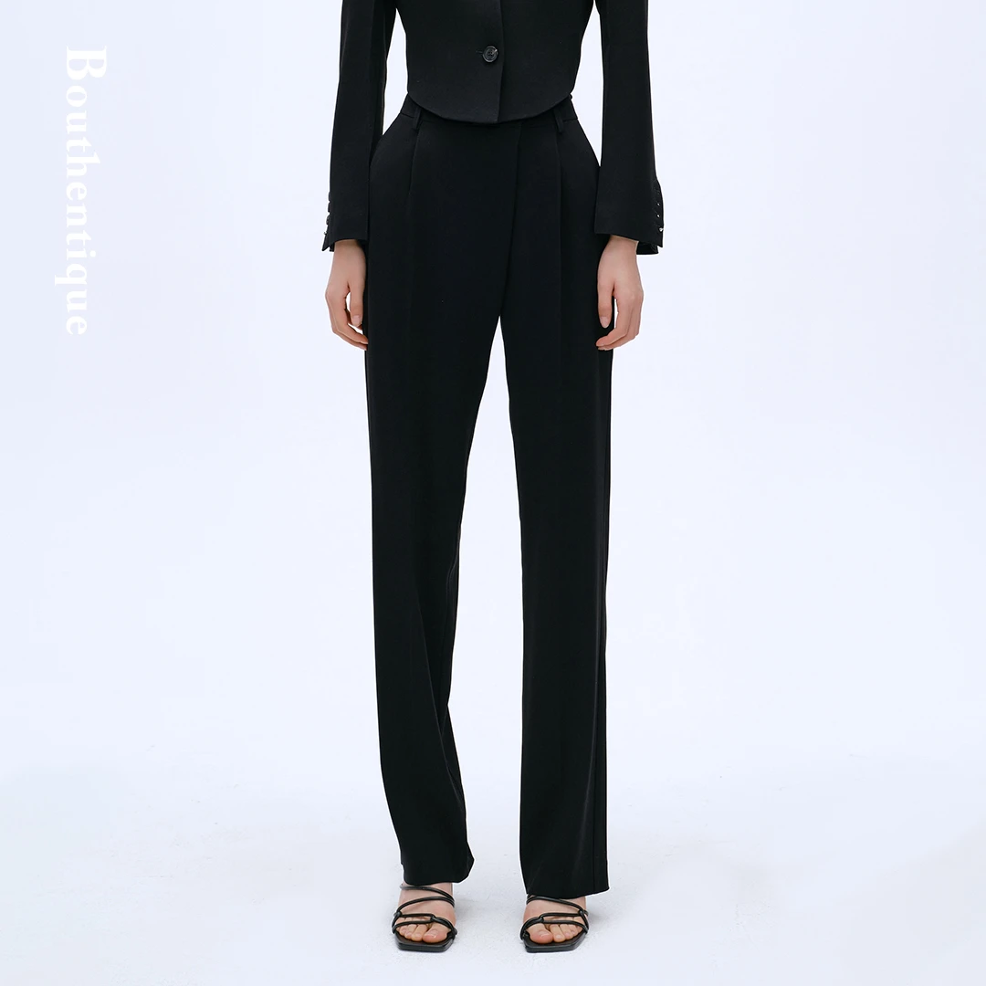 【Susie】Bouthentique高档醋酸不规则的偏襟设计长裤224131P1A16