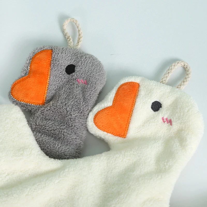 网红鸭擦手巾挂式可爱手巾儿童家用吸水擦手毛巾卫生间擦手布GXSP