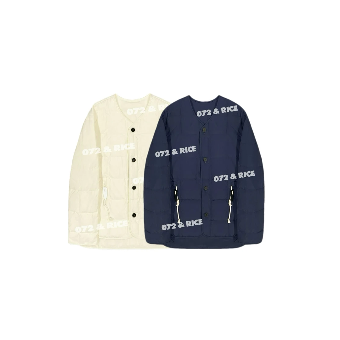 072 & RICE【三得利】秋冬V领单排扣白鸭绒外套 A- AF0015 618FF