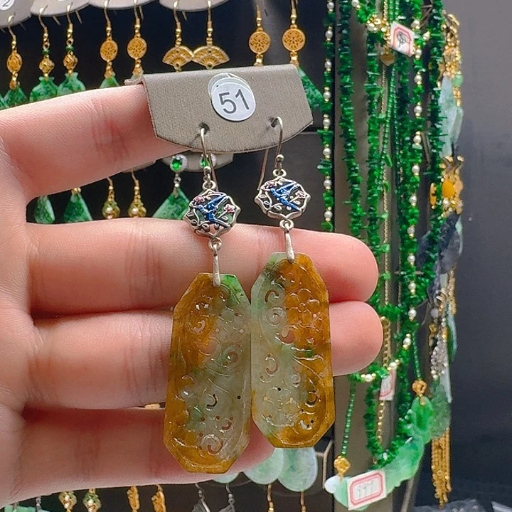 翡翠未镶嵌耳饰翡翠