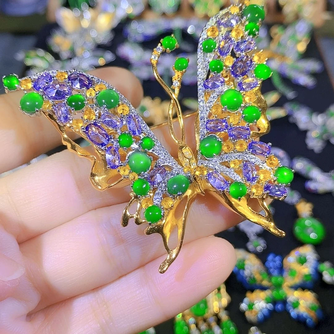 吊坠(不含链)铂Pt950镶嵌翡翠