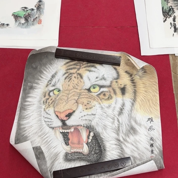 r***y国画花鸟等图案为一体的