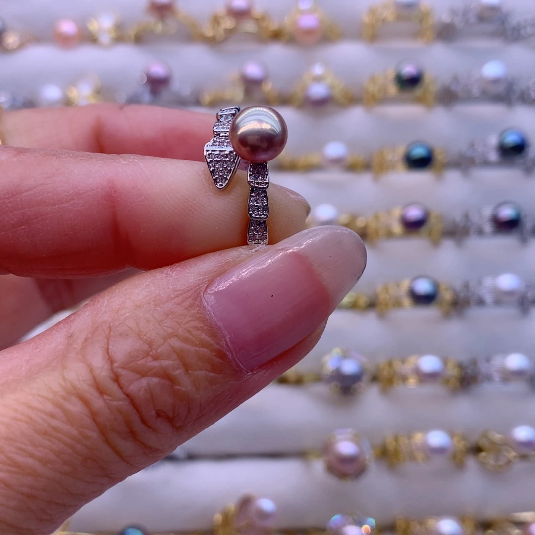 淡水珍珠耳饰合金