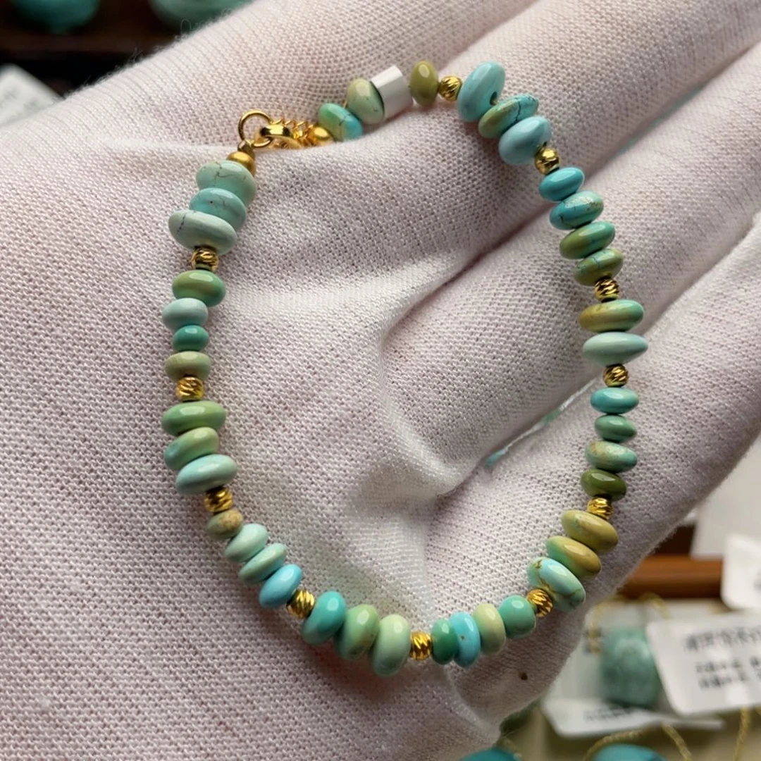 绿松石银S925镶嵌珠宝奇石6.7mm