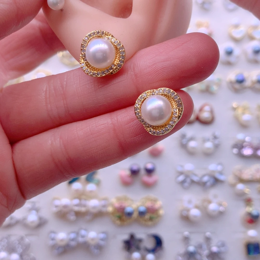 耳饰合金淡水珍珠