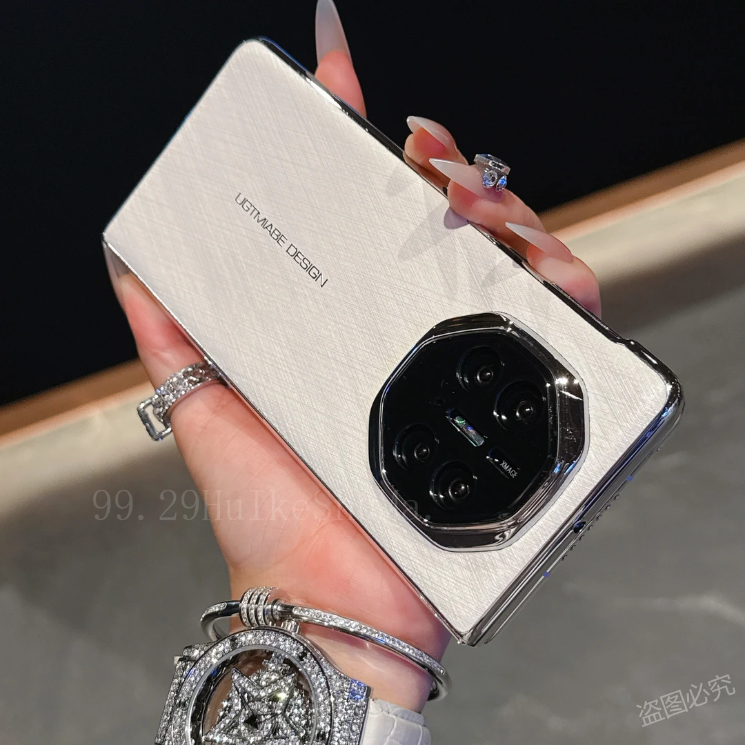 适用华为Mate X5个性秒变轻奢电镀Mate x6折叠屏手机壳高档皮纹X3