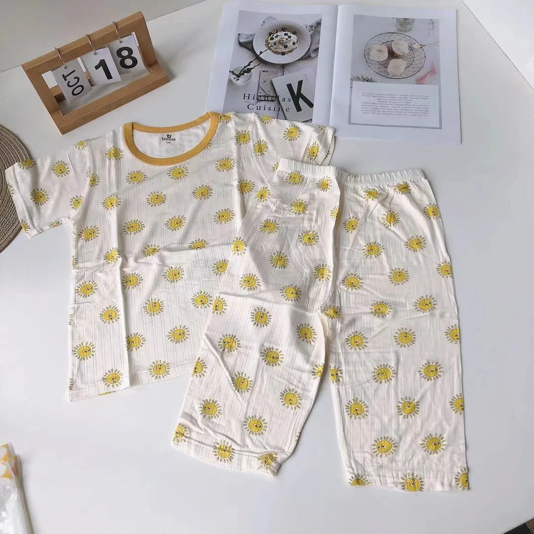 A06彤蓓儿童夏季太阳短袖七分裤家居套装