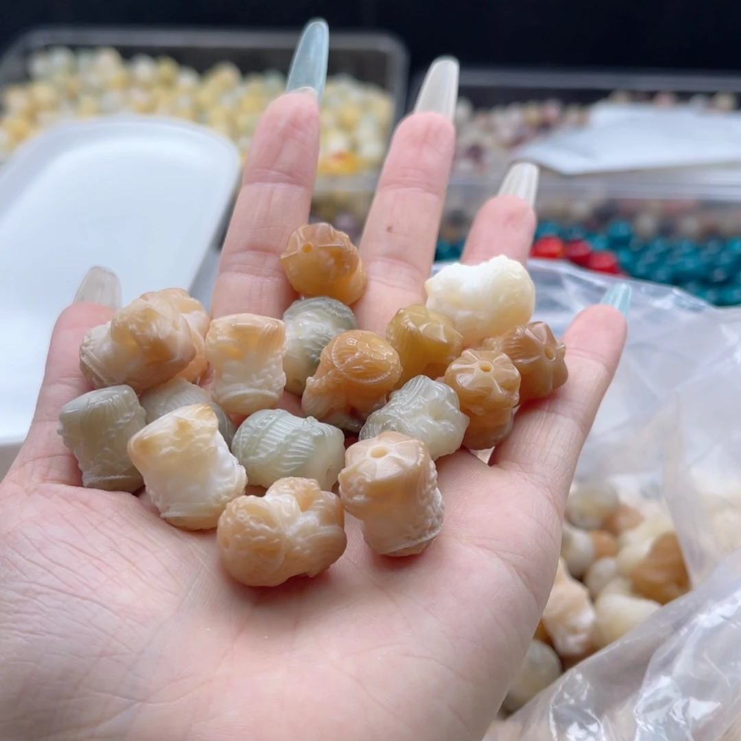 白玉菩提吊坠q18-19mm/5颗扎基拉姆